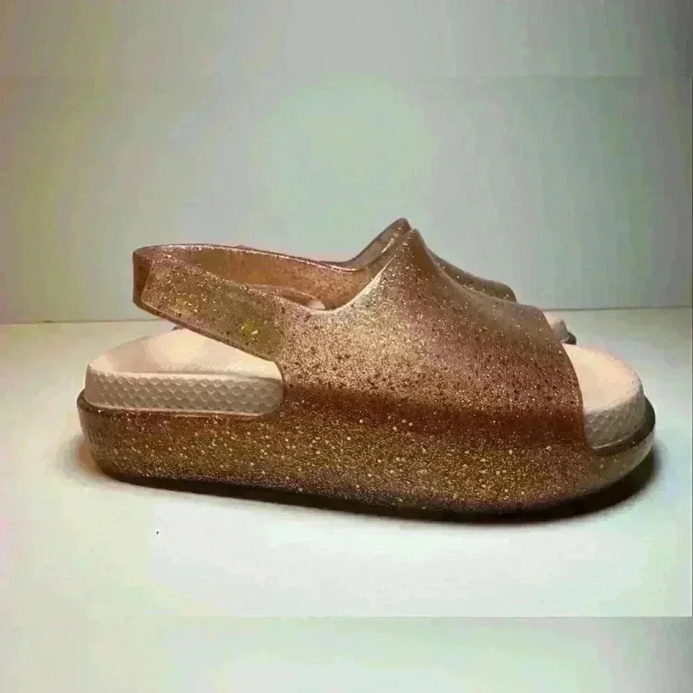 NWOT Mini Melissa Silver Glitter Sandals size baby 7